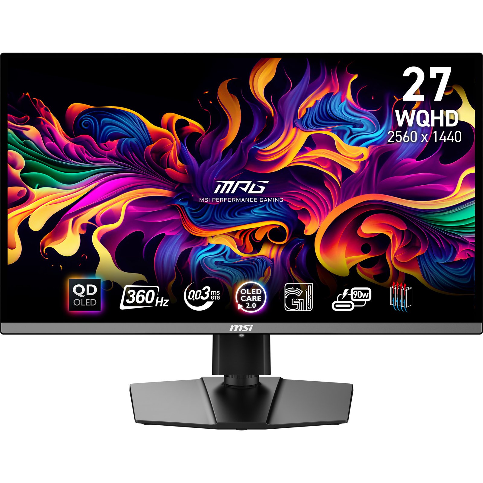 MSI MPG 271QRX QD-OLED computer monitor 67.3 cm (26.5") 2560 x 1440 pixels Wide Quad HD Black MPG271QRXQDOLED
