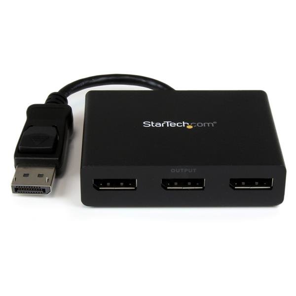 StarTech.com 3-Port Multi Monitor Adapter - DisplayPort 1.2 MST Hub to Dual 4K 30Hz & 1x 1080p - MSTDP123DP
