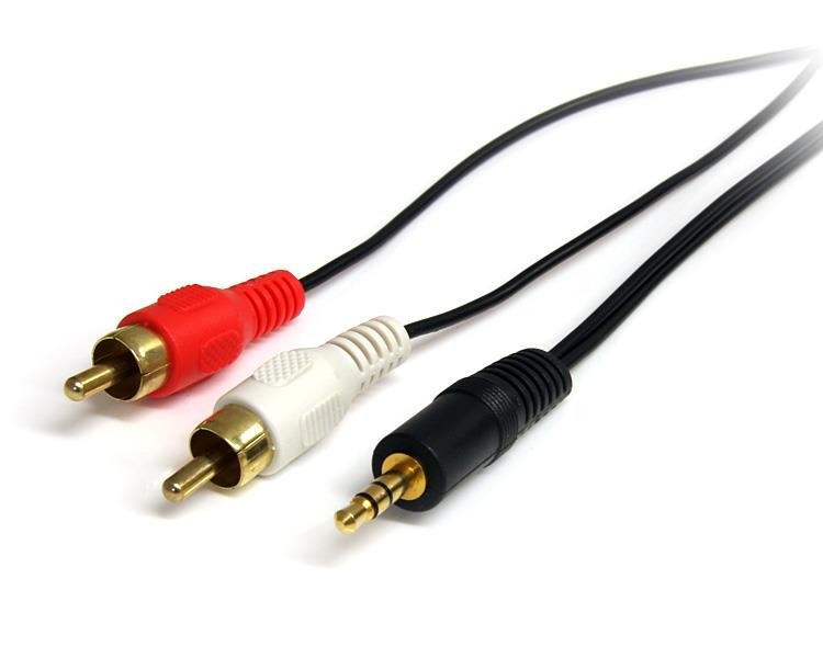 StarTech.com 3 ft Stereo Audio Cable - 3.5mm Male to 2x RCA MU3MMRCA