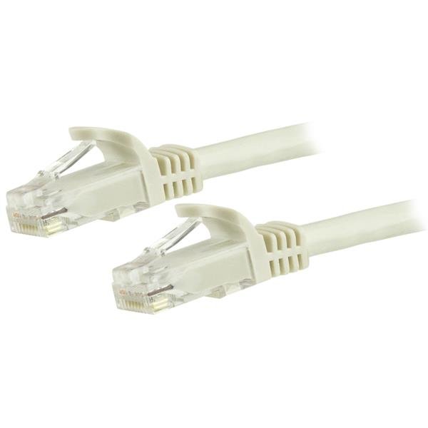 StarTech.com 14ft CAT6 Ethernet Cable - White CAT 6 Gigabit Wire -250MHz 100W PoE RJ45 UTP N6PATCH14WH