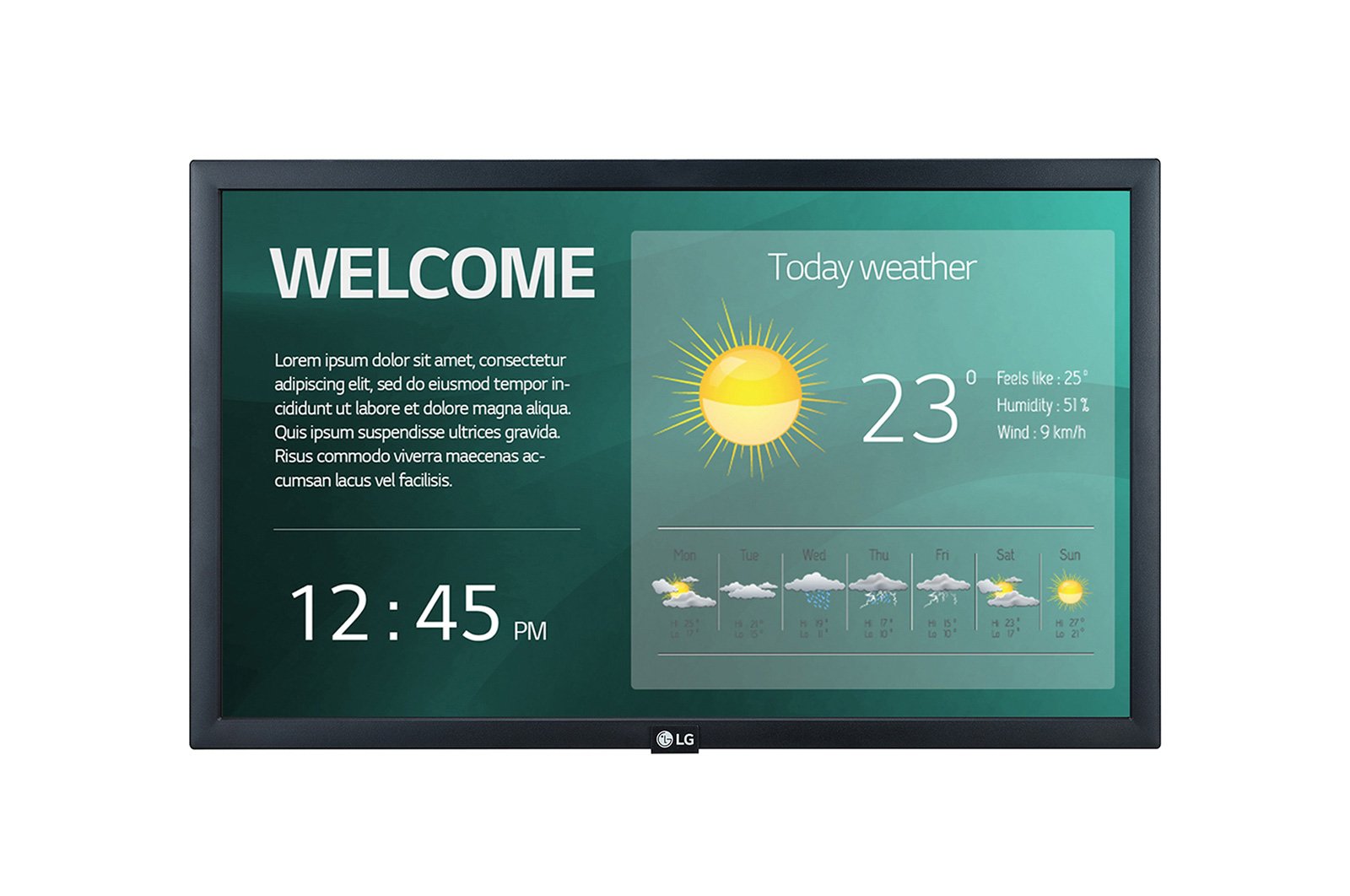 LG 22SM3G-B Digital signage display 54.6 cm (21.5') IPS Wi-Fi 250 cd/m² Full HD Black Built-in
