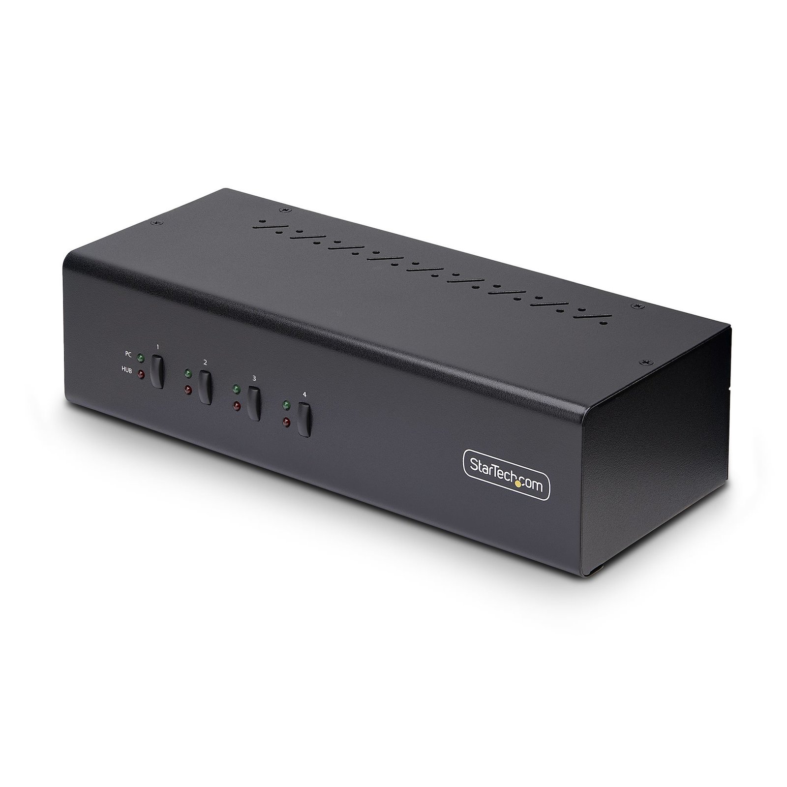 StarTech.com 4-Port Dual-Monitor DisplayPort KVM Switch, 4K 60Hz, 2x USB 5Gbps Hub Ports, 2.0 HID P4DD46A2-KVM-SWITCH
