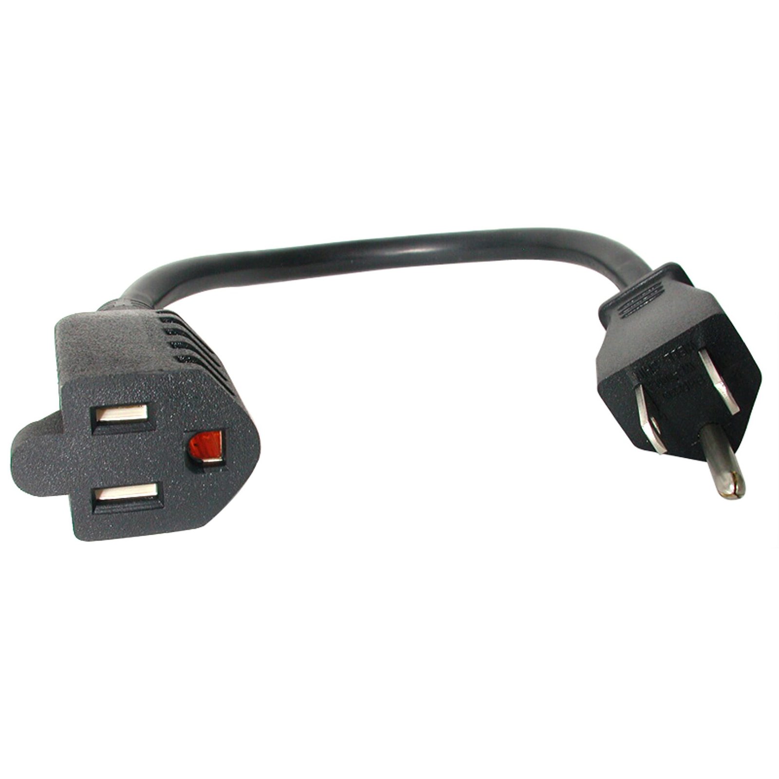 StarTech.com 1ft (30cm) Short Extension Cord, NEMA 5-15R to 5-15P Black 13A 125V, 16AWG, Outlet PAC101