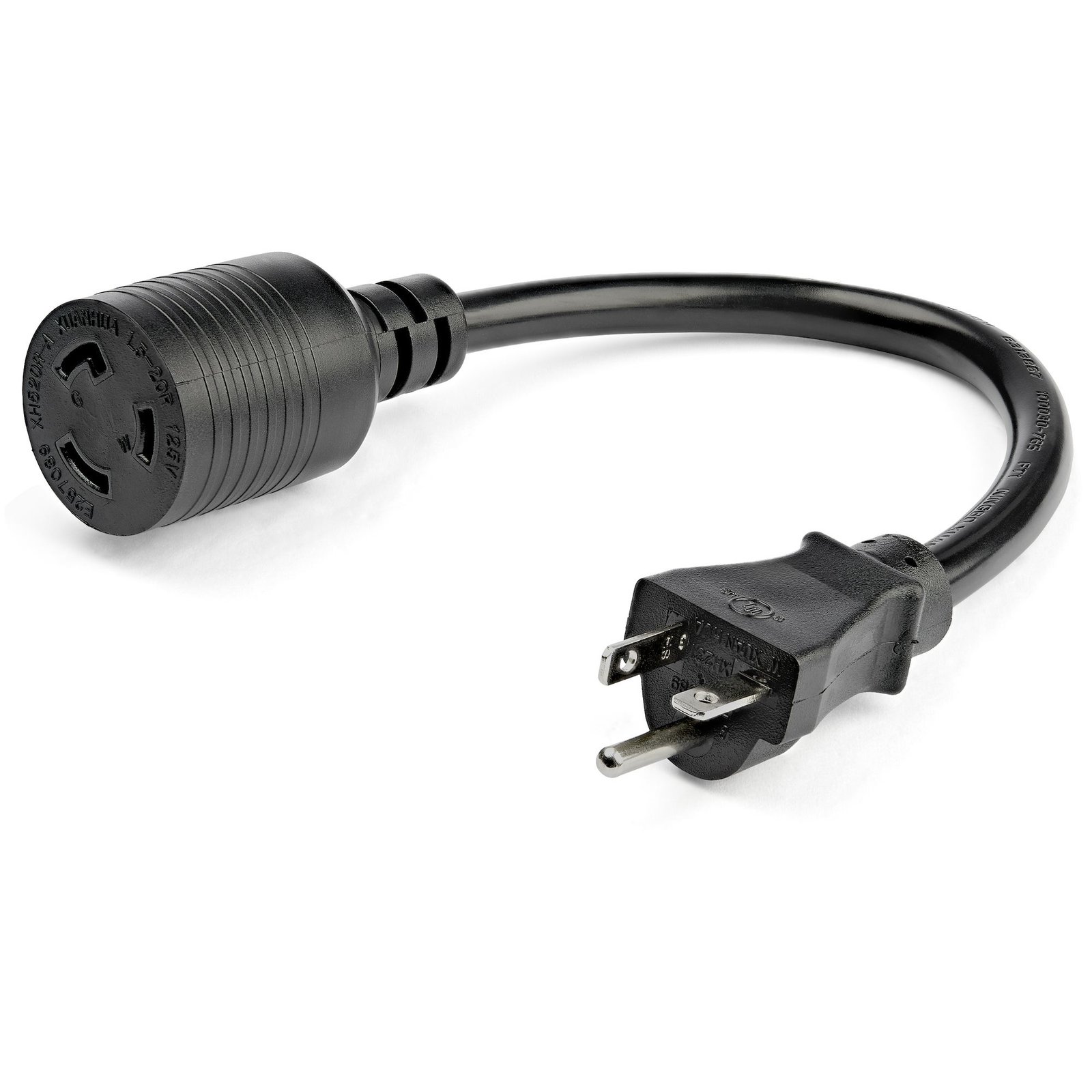 StarTech.com 3ft (1m) Heavy Duty Extension Cord, NEMA L5-20R to 5-20P Black 13A 125V, 12AWG, Gauge PAC520PLR3