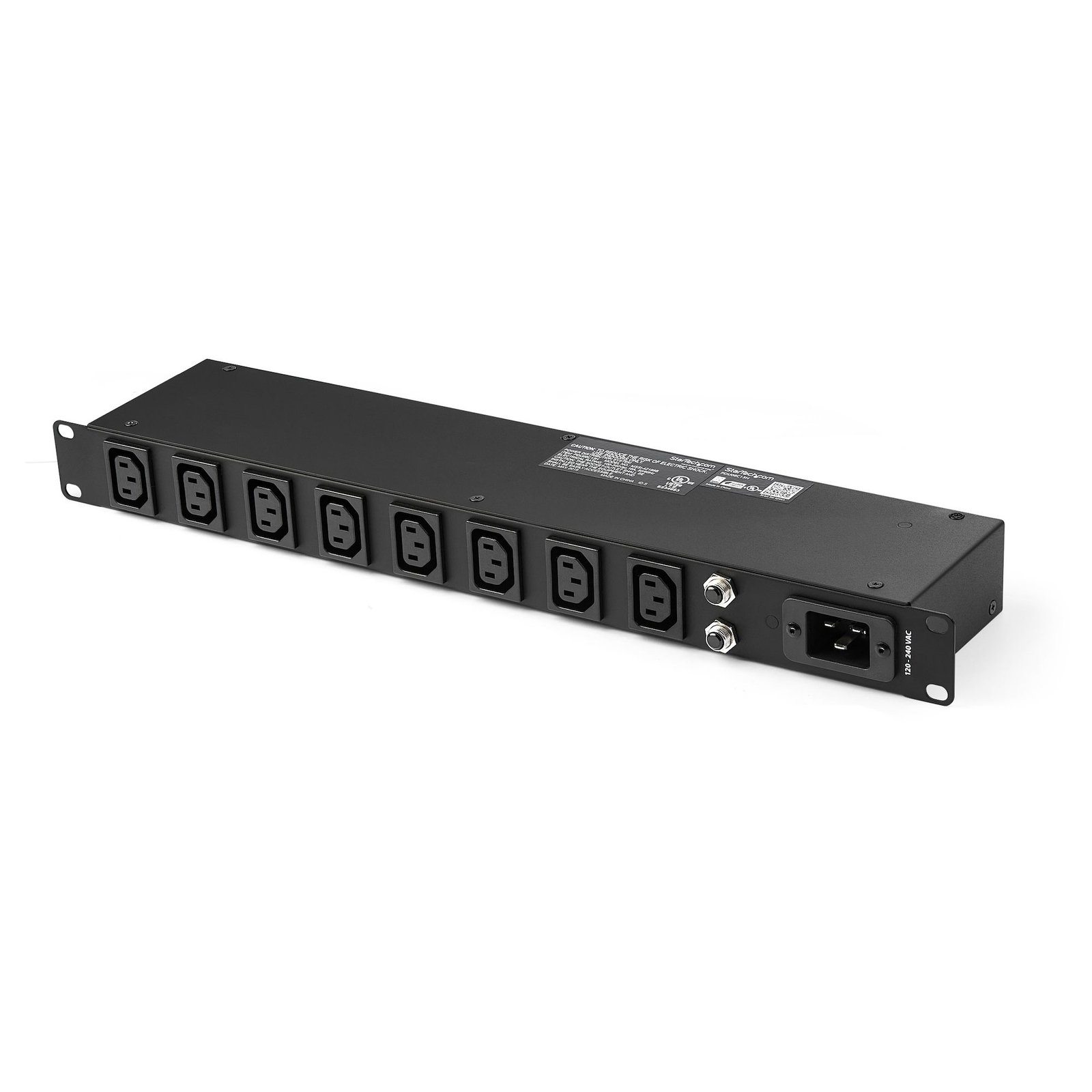 StarTech.com 1U 19 inch 8 Port Rack Mount PDU - IEC C13 Socket Rackmount Power Supply/Strip - PDU08C13H