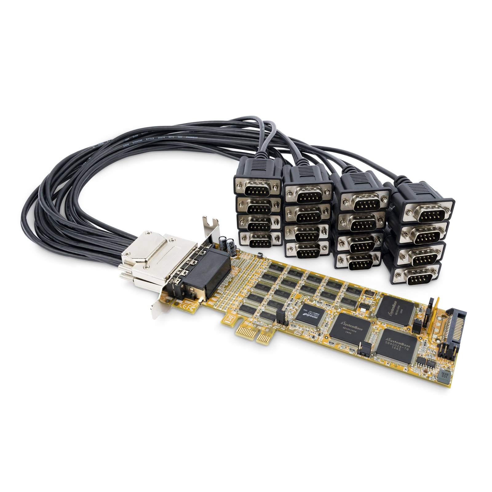 StarTech.com 16-Port Low-Profile Serial Card - RS232 - PCI Express - TAA PEX16S550LP