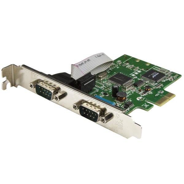 StarTech.com 2-Port PCI Express Serial Card with 16C1050 UART - RS232 - TAA PEX2S1050