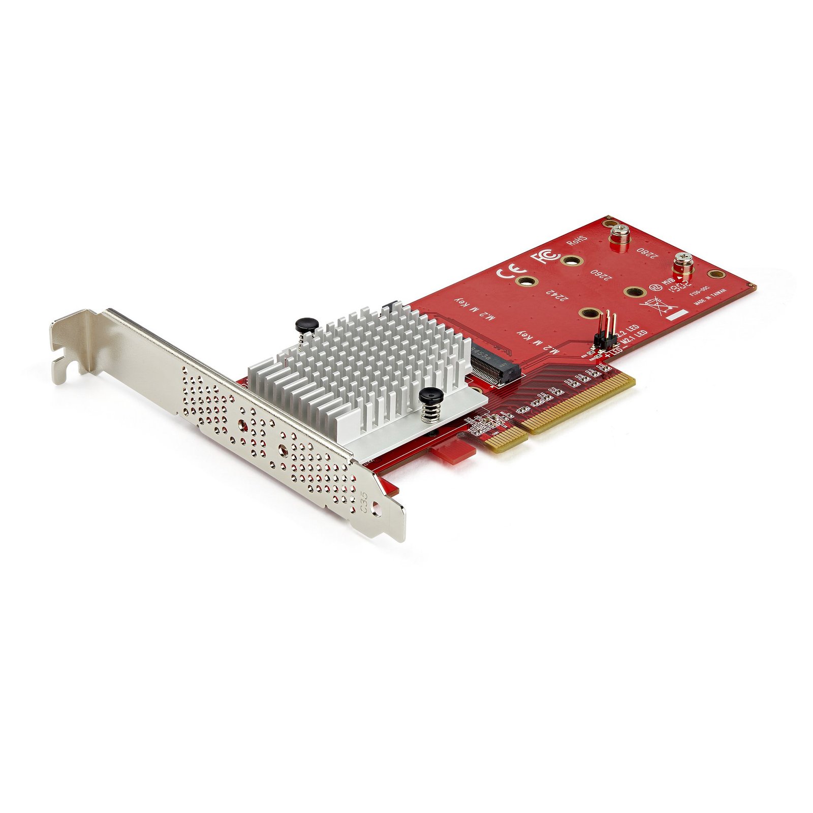StarTech.com Dual M.2 PCIe SSD Adapter Card - x8 / x16 NVMe or AHCI to PCI Express 3.0 - NGFF PEX8M2E2