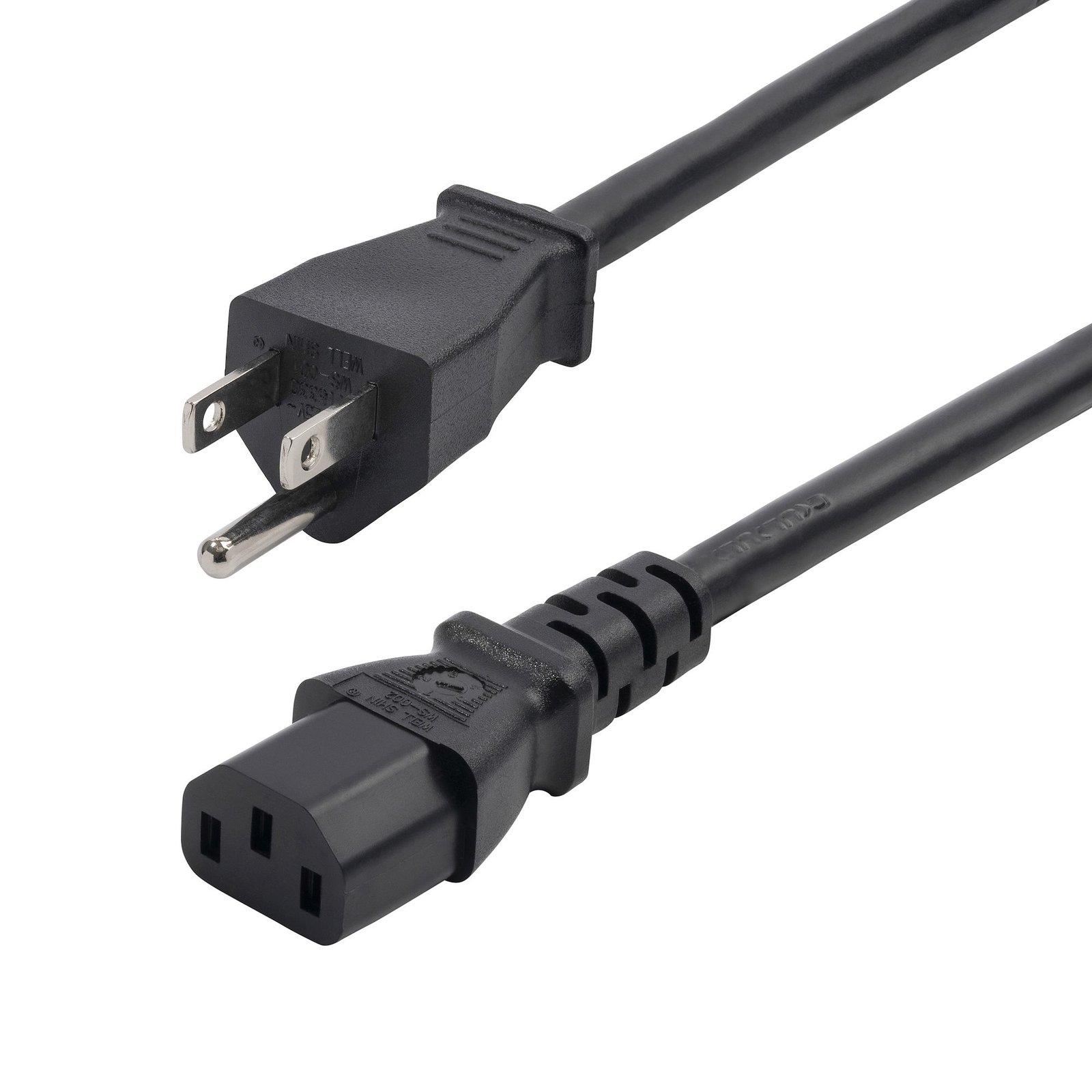 StarTech.com 8ft (2.4m) Computer Power Cord, NEMA 5-15P to C13 AC Cable, 13A 125V, 16AWG, Monitor 271B-6800-POWER-CORD