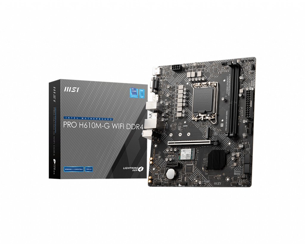 MSI PRO H610M-G WIFI DDR4 motherboard Intel H610 LGA 1700 micro ATX PROH610MGD4WIFI