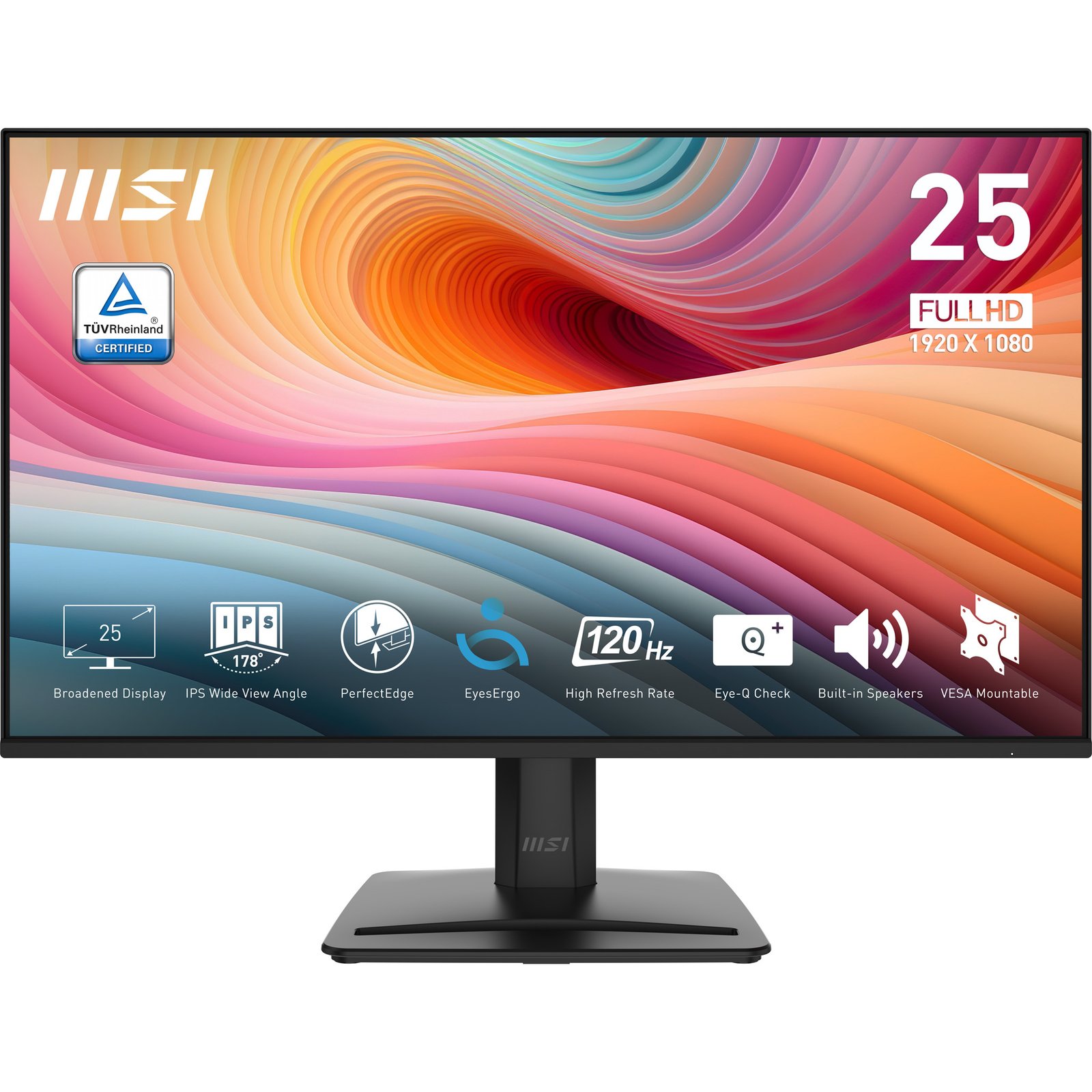 MSI PRO MP251 E2 computer monitor 62.2 cm (24.5") 1920 x 1080 pixels Full HD LED Black PROMP251E2