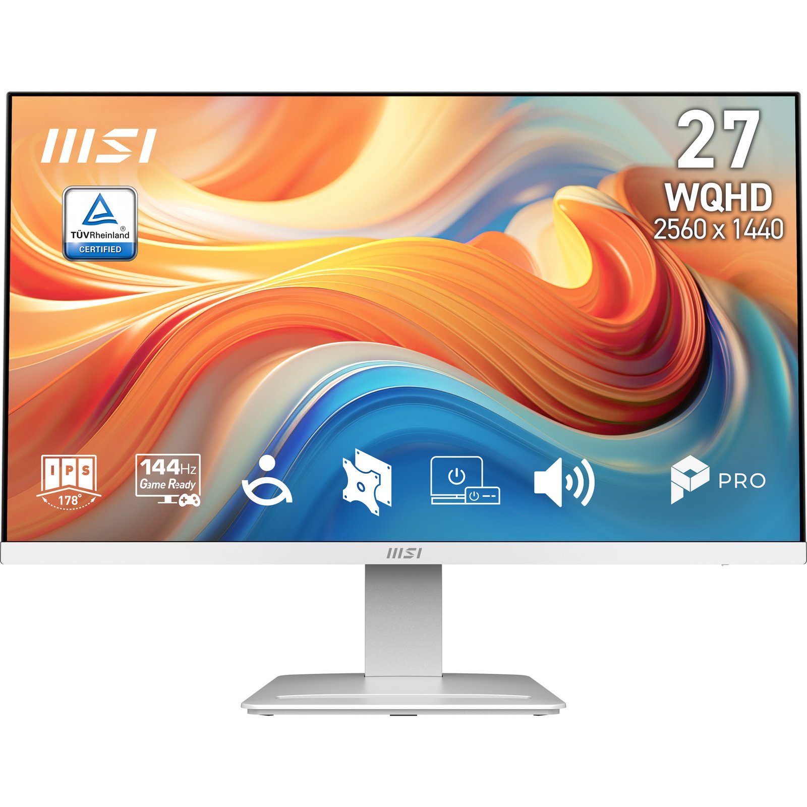 MSI Pro MP273QW E14 computer monitor 68.6 cm (27") 2560 x 1440 pixels Wide Quad HD White PROMP273QWE14