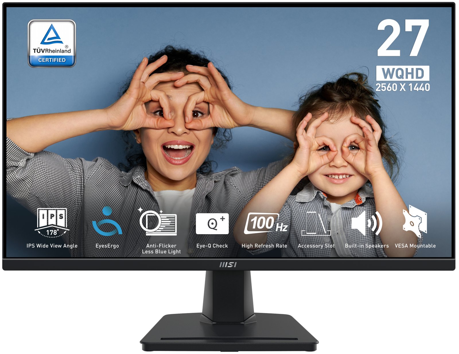 MSI Pro MP275Q computer monitor 68.6 cm (27") 2560 x 1440 pixels Wide Quad HD LED Black PROMP275Q