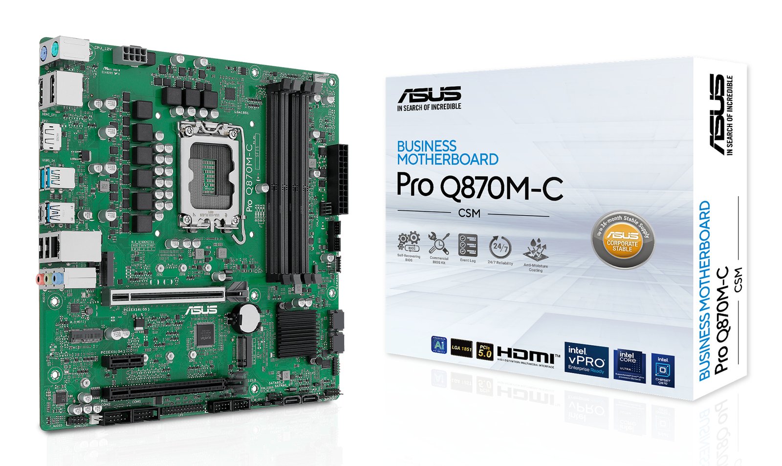 ASUS PRO Q870M-C-CSM Intel® Q870 LGA 1851 (Socket V1) micro ATX PROQ870M-C-CSM