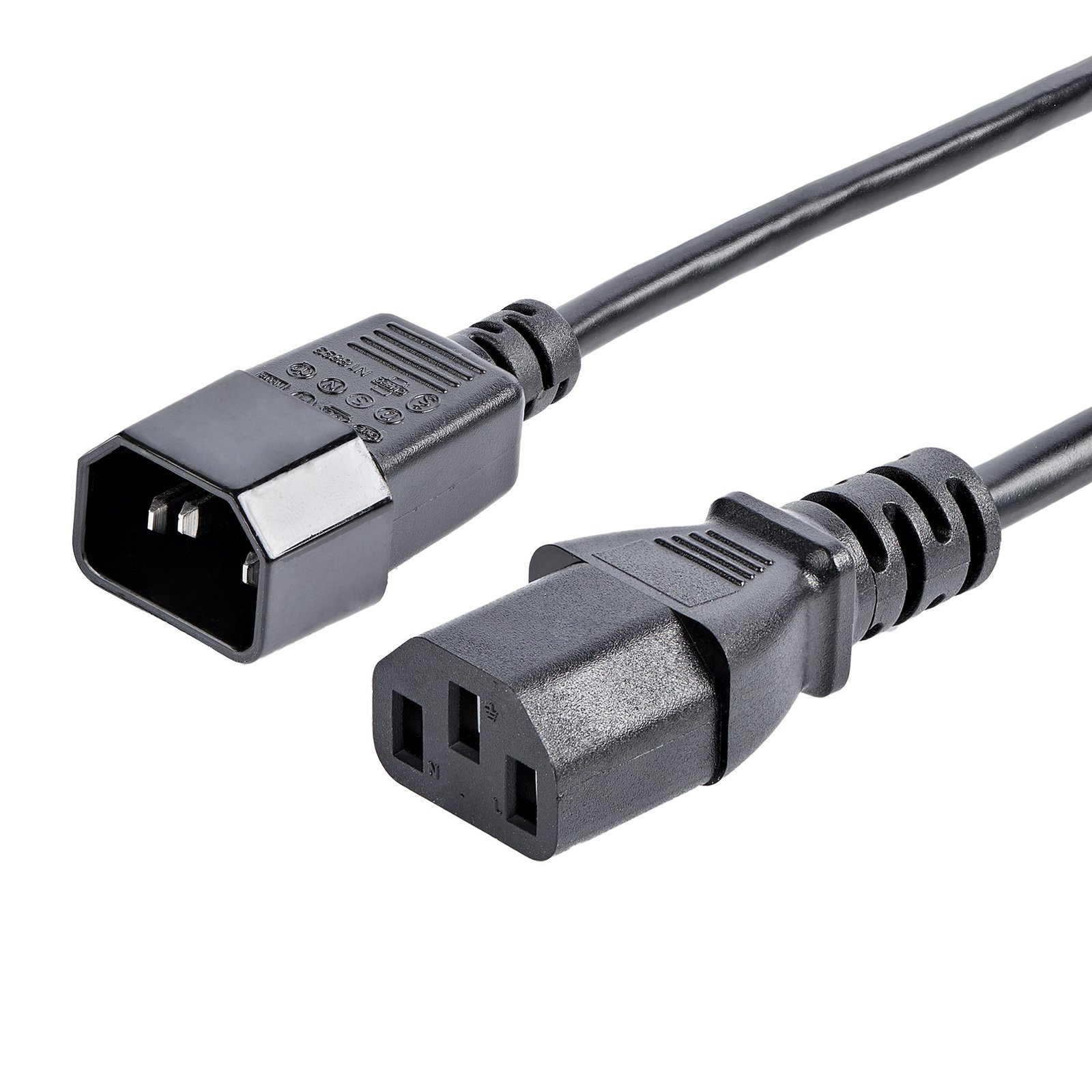 StarTech.com 6ft (1.8m) Power Extension Cord, C14 to C13, 10A 125V, 18AWG, Computer IEC-320-C14 PXT100