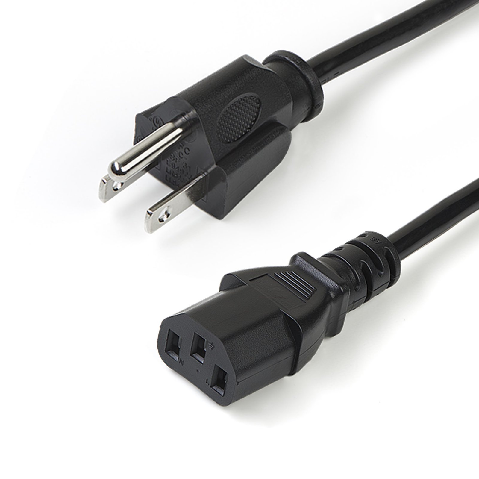 StarTech.com 10ft (3m) Computer Power Cord, NEMA 5-15P to C13, 10A 125V, 10 Pack, 18AWG, Black PXT1011010PK