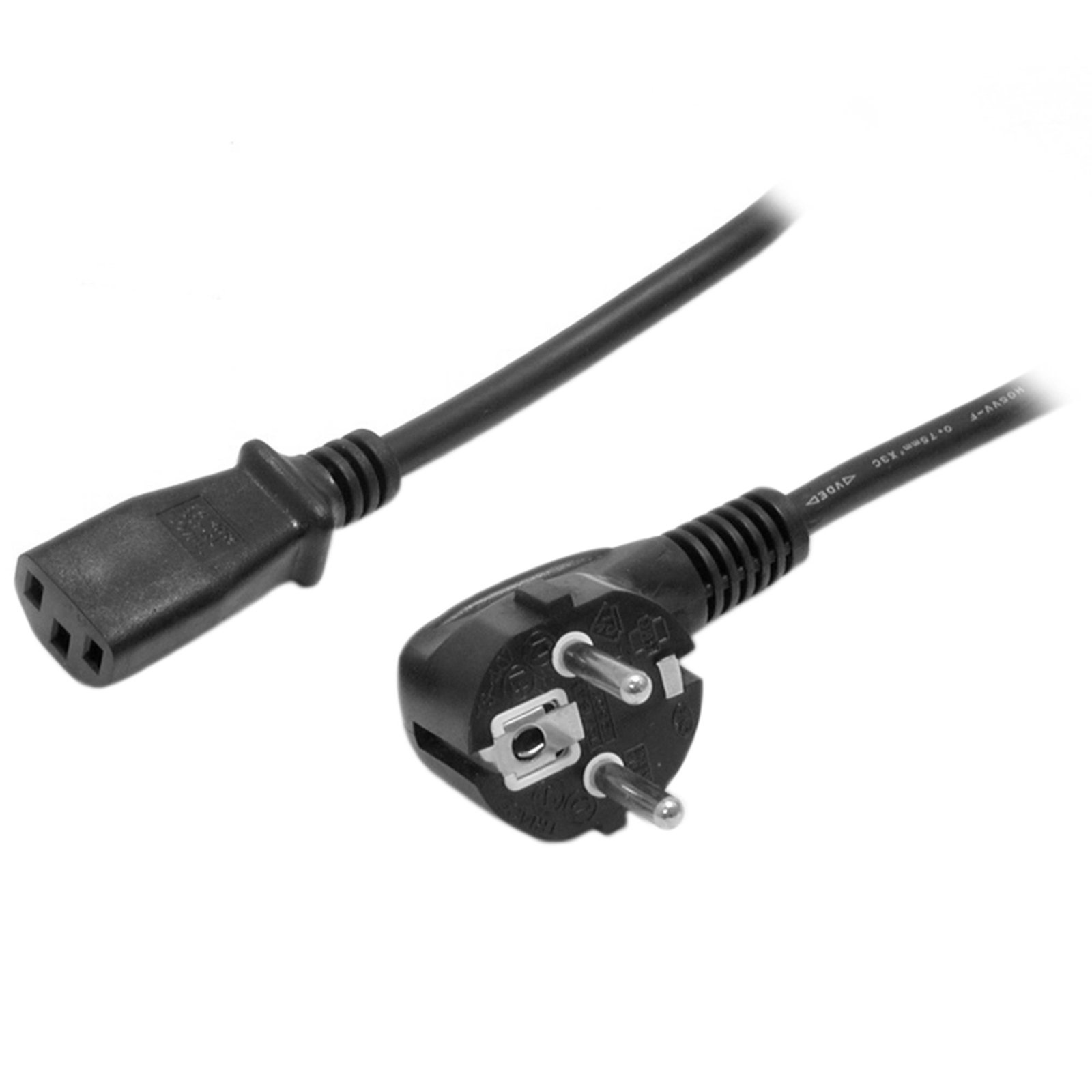 StarTech.com 2m (6ft) Computer Power Cord, 18AWG, EU Schuko to C13 250V 10A, Black Replacement AC PXT101EUR