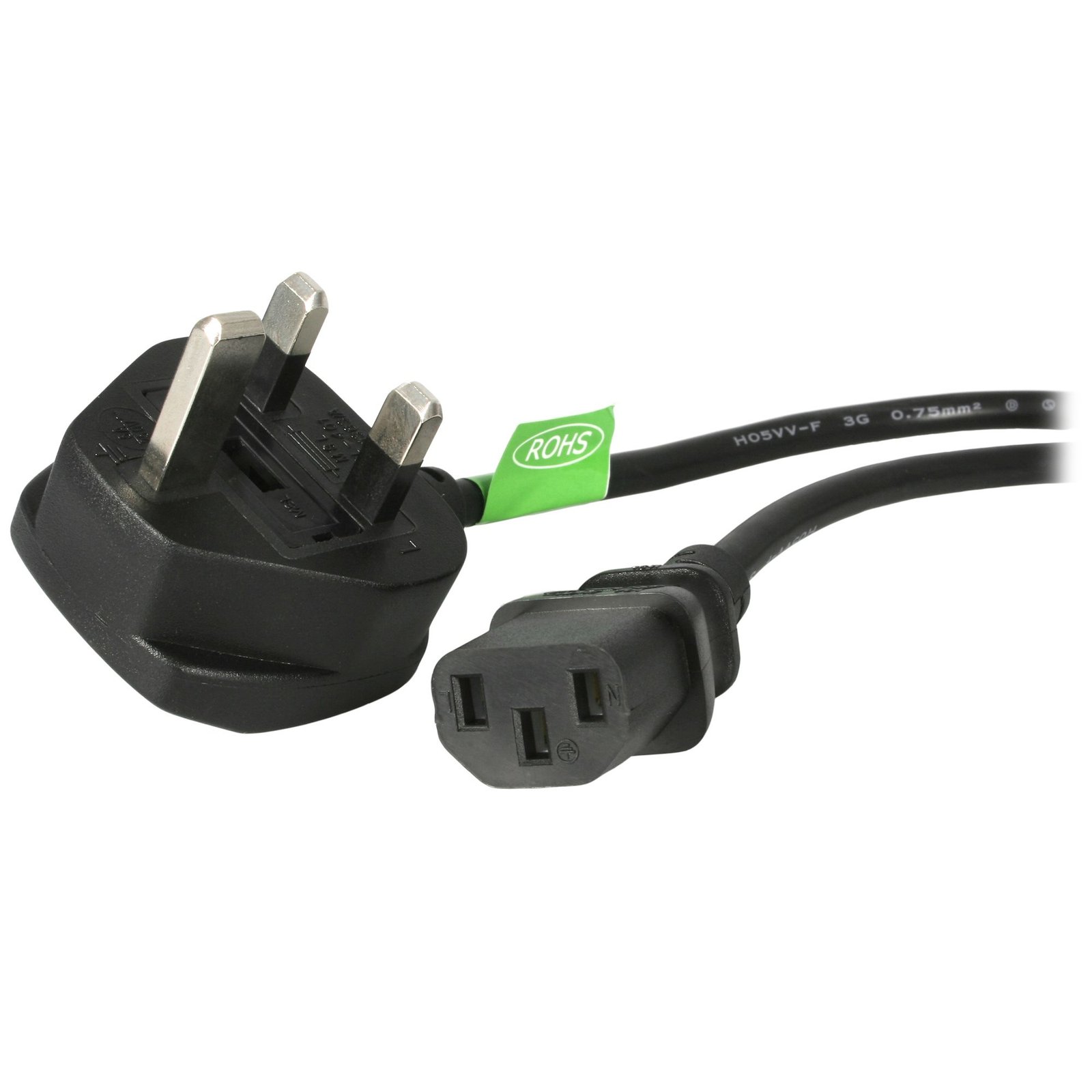 StarTech.com 6ft (1.8m) UK Computer Power Cable, 18AWG, BS 1363 to C13, 10A 250V, Black Replacement PXT101UK