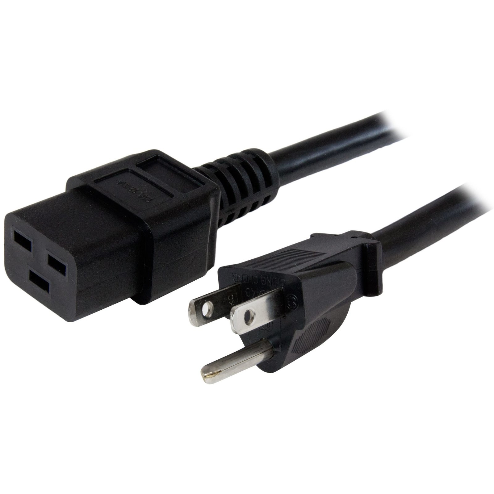 StarTech.com 10ft (3m) Heavy Duty Power Cord, NEMA 5-15P to C19 AC 15A 125V, 14AWG, Computer Gauge PXT515191410