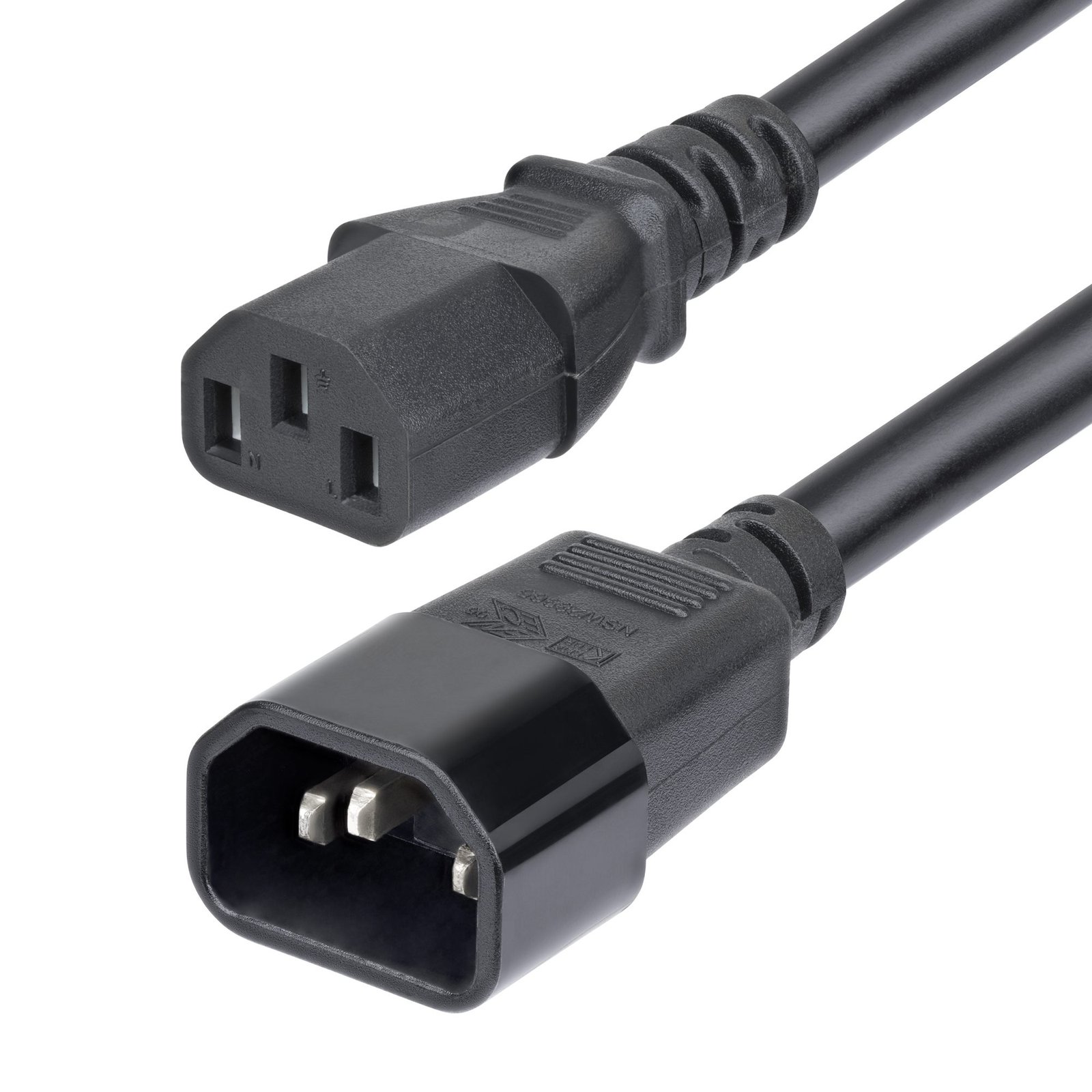 StarTech.com 15ft (4.5m) Power Extension Cord, C14 to C13 PDU 15A 250V, 14AWG, AC Cable for PXTC13C141415FNA