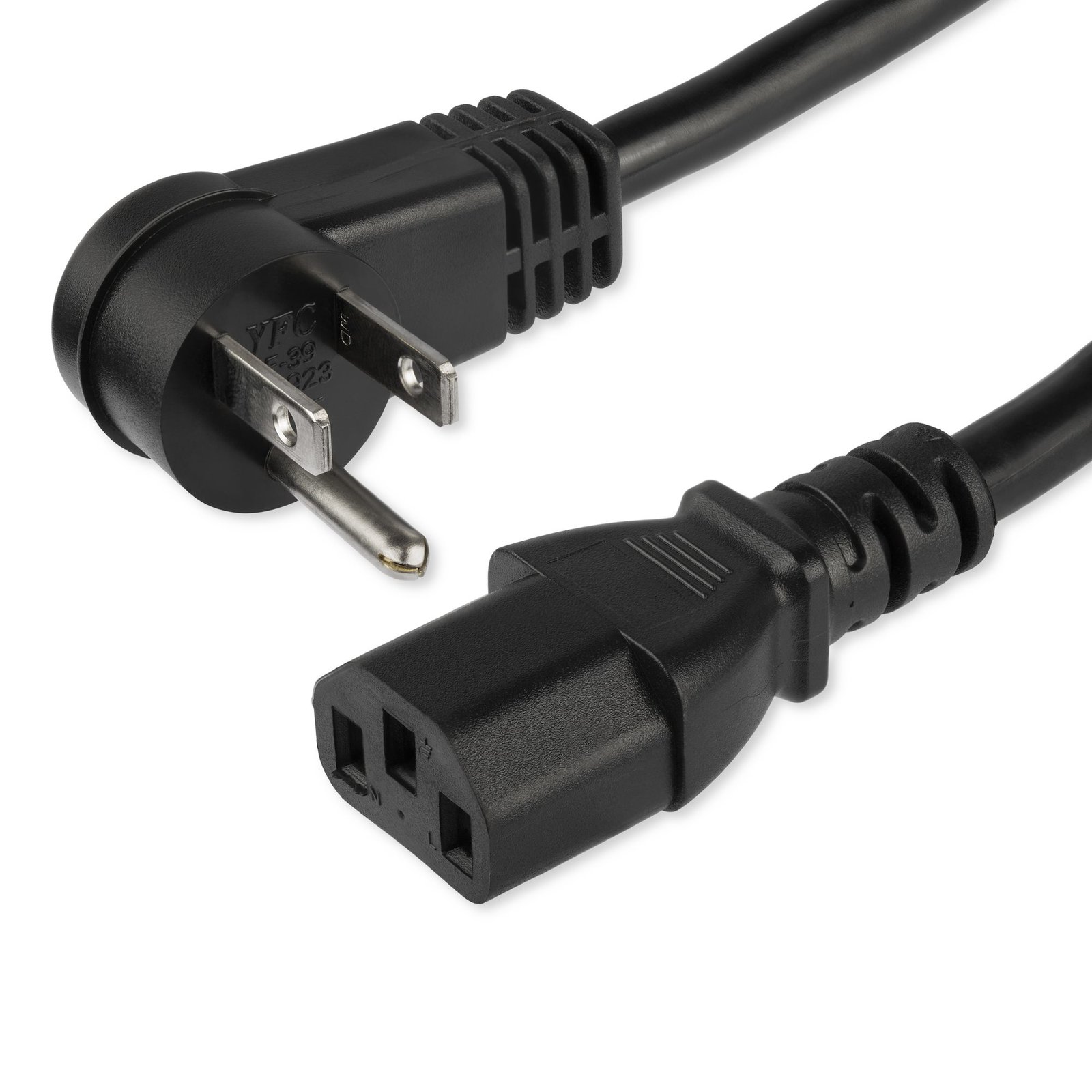 StarTech.com 6ft (2m) Computer Power Cord, Right Angle NEMA 5-15P to C13, 10A 125V, 18AWG, Black PXTR1016