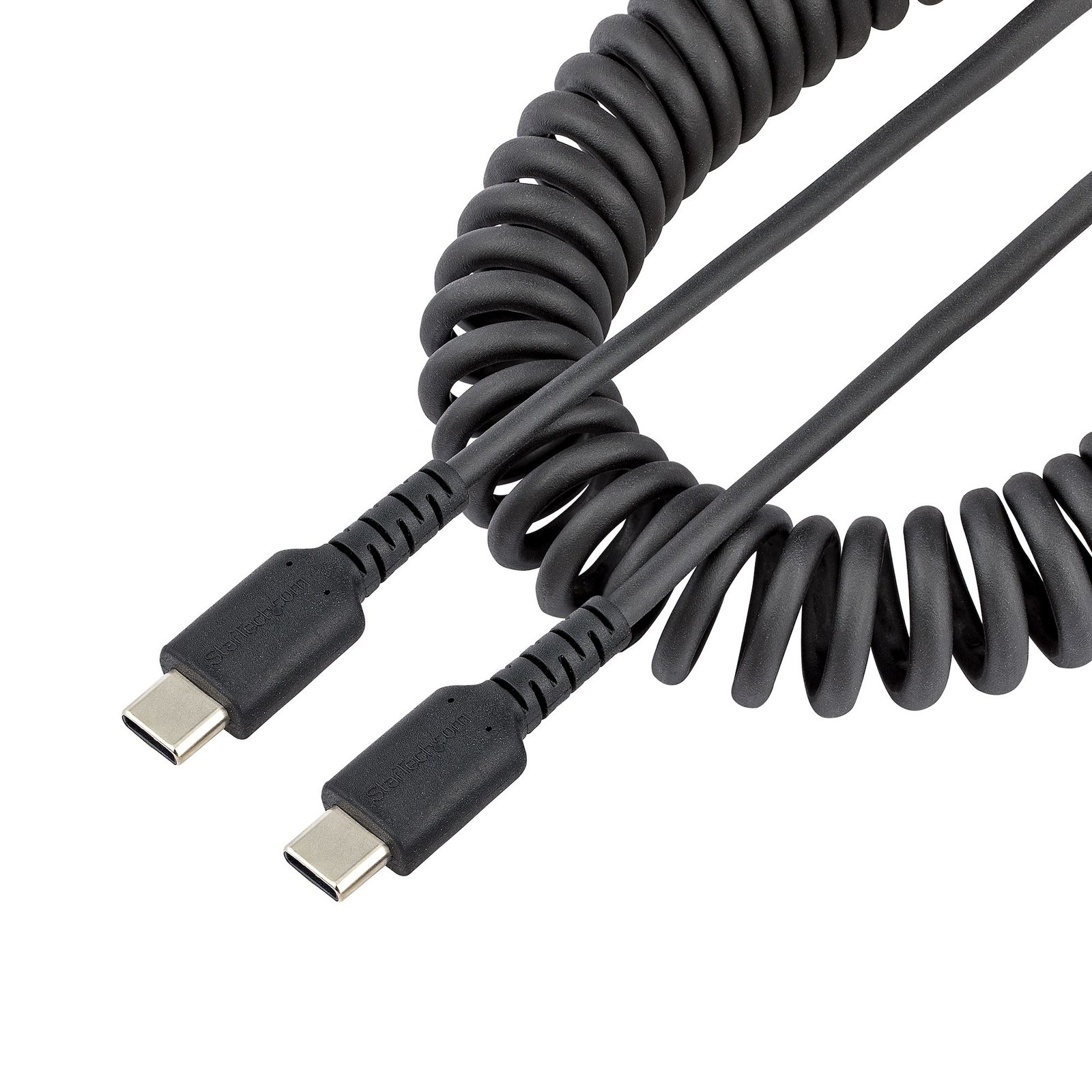 StarTech.com 1.6ft (50cm) USB-C Fast Charging Cable, Rugged, Coiled, Charge & Sync, 3A, USB 2.0, R2CCC-50C-USB-CABLE