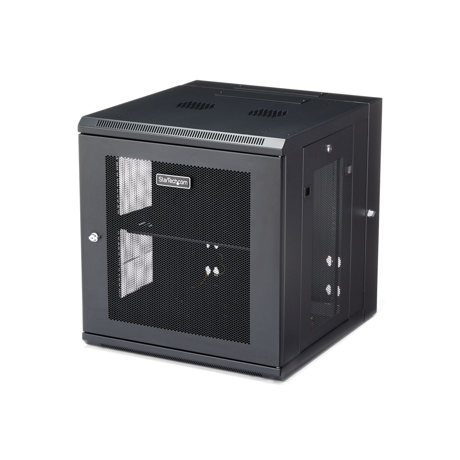 StarTech.com 4-Post 12U Wall Mount Network Cabinet with 1U Shelf, 19" Hinged Wall-Mounted Server RK1224WALHM