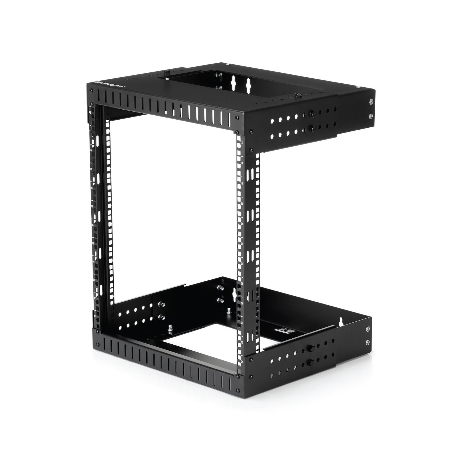 StarTech.com 2-Post 12U Heavy-Duty Wall Mount Network Rack, 19" Open Frame Server with Adjustable RK12WALLOA