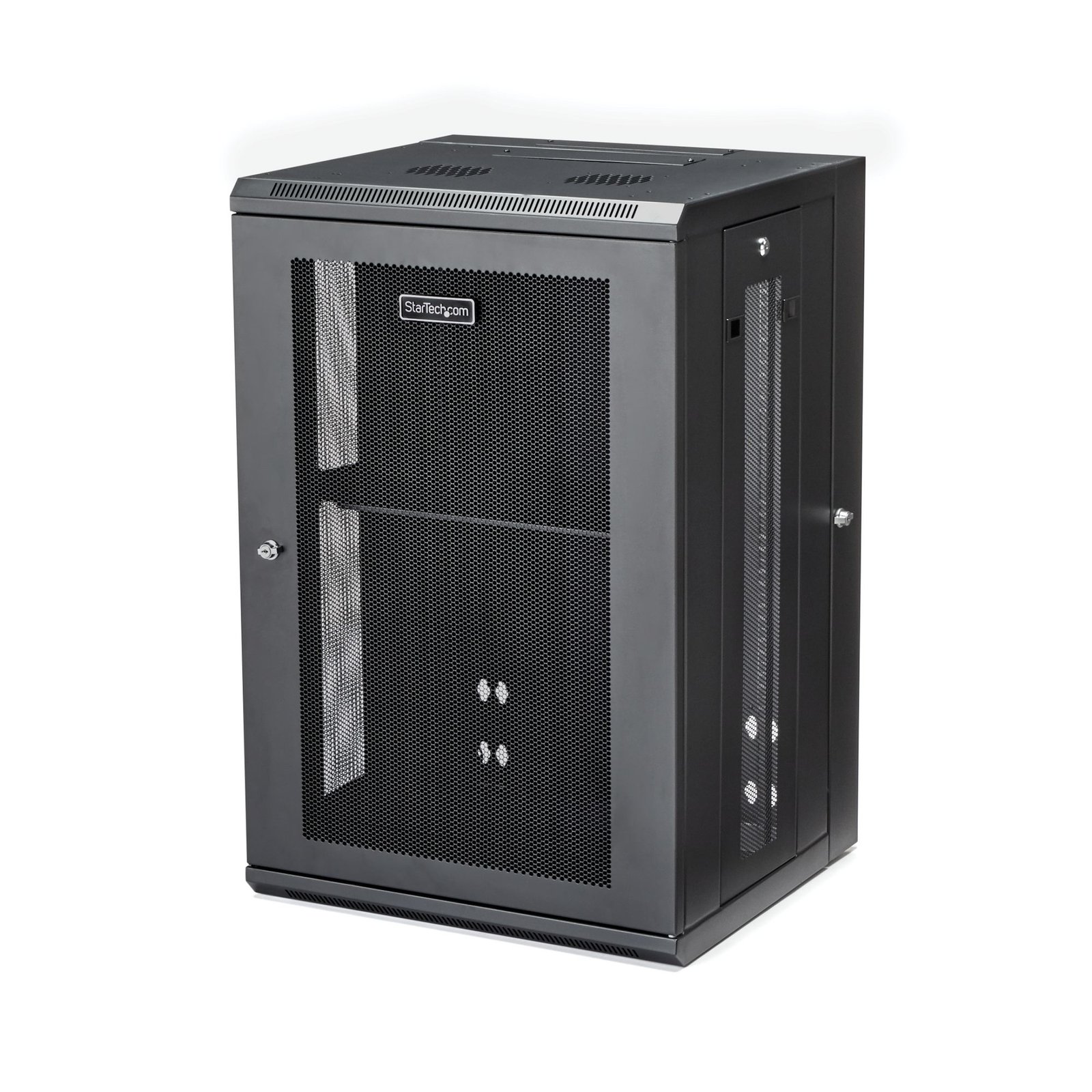 StarTech.com 4-Post 18U Wall Mount Network Cabinet with 1U Shelf, 19" Hinged Wall-Mounted Server RK1820WALHM