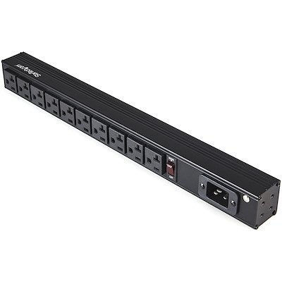 StarTech.com 10 Outlet Rack Mount Power Strip 125V/16 Amp - 1U Horizontal 19" Rackmount PDU - NEMA RKPW101920