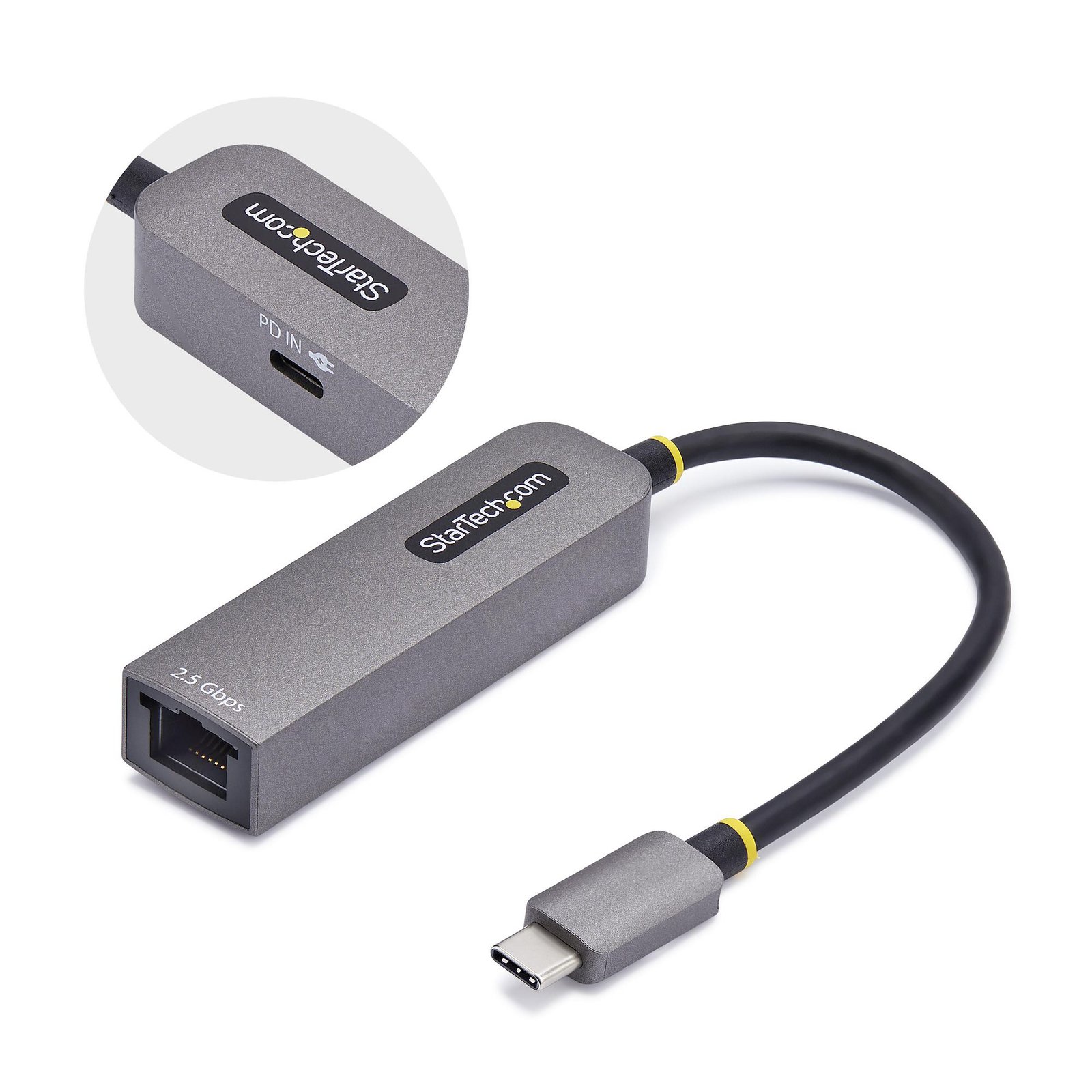 StarTech.com 2.5GbE USB-C to Ethernet Adapter, 100W PD Pass-Through, NBASE-T NIC, USB 3.0 Type-C 2GPD3-USB-C-ETHERNET
