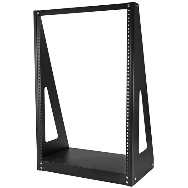 StarTech.com 16U 2-Post Open Frame Desktop Server Rack, 19in Compact Space-Saving Floor IT with 2POSTRACK16