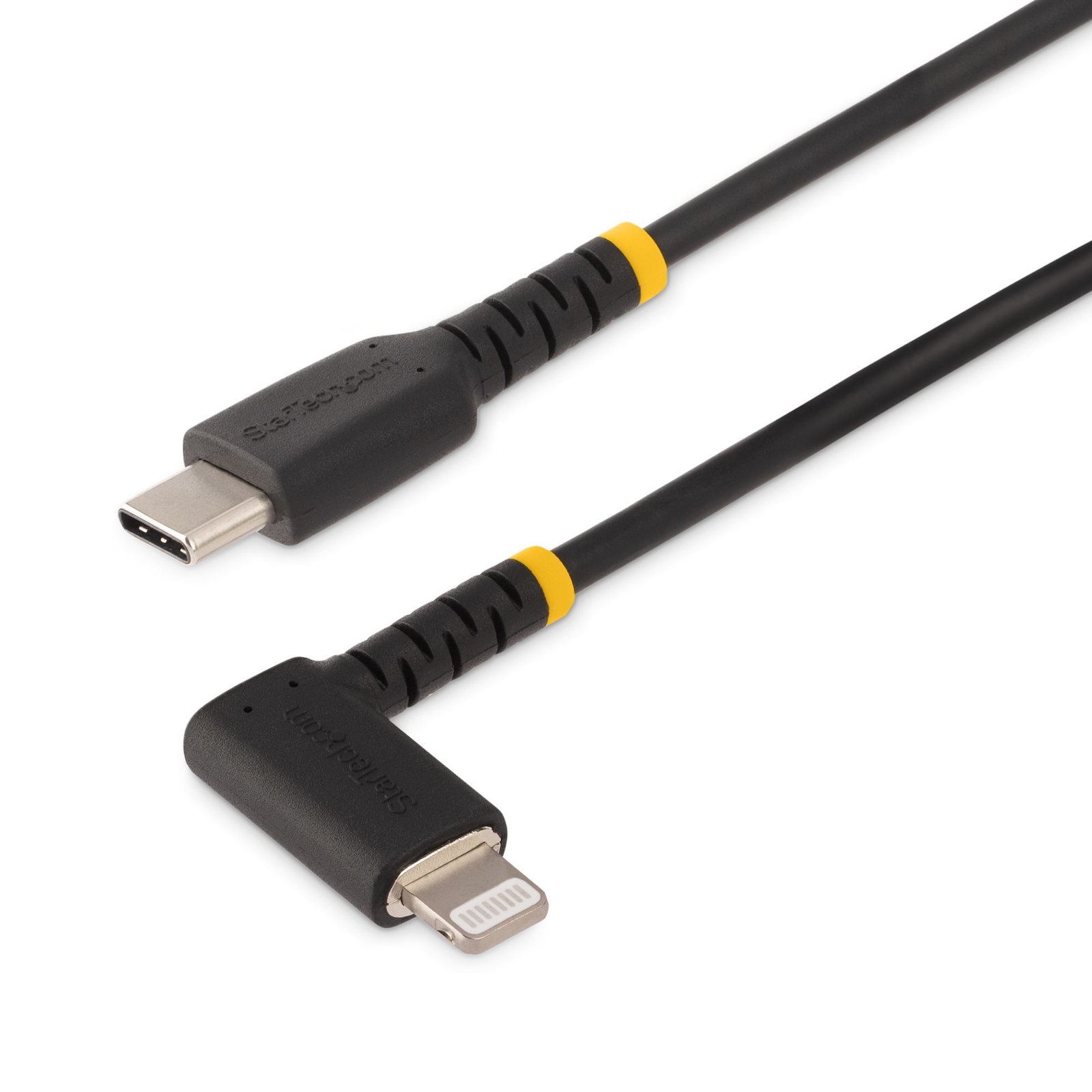 StarTech.com 3ft (1m) Durable USB-C to Lightning Cable - Right-Angled Heavy Duty Aramid Fiber USB RUSB2CLTMM1MR