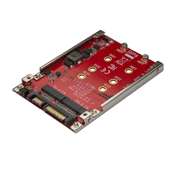 StarTech.com M.2 to SATA Adapter for SSDs, Dual Slot Drive Host Adapter/Converter with RAID S322M225R