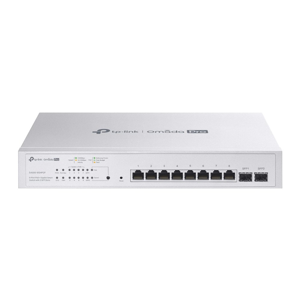 TP-Link Omada Pro 8-Port PoE+ Gigabit Smart Switch with 2 SFP Slots S4500-8GHP2F