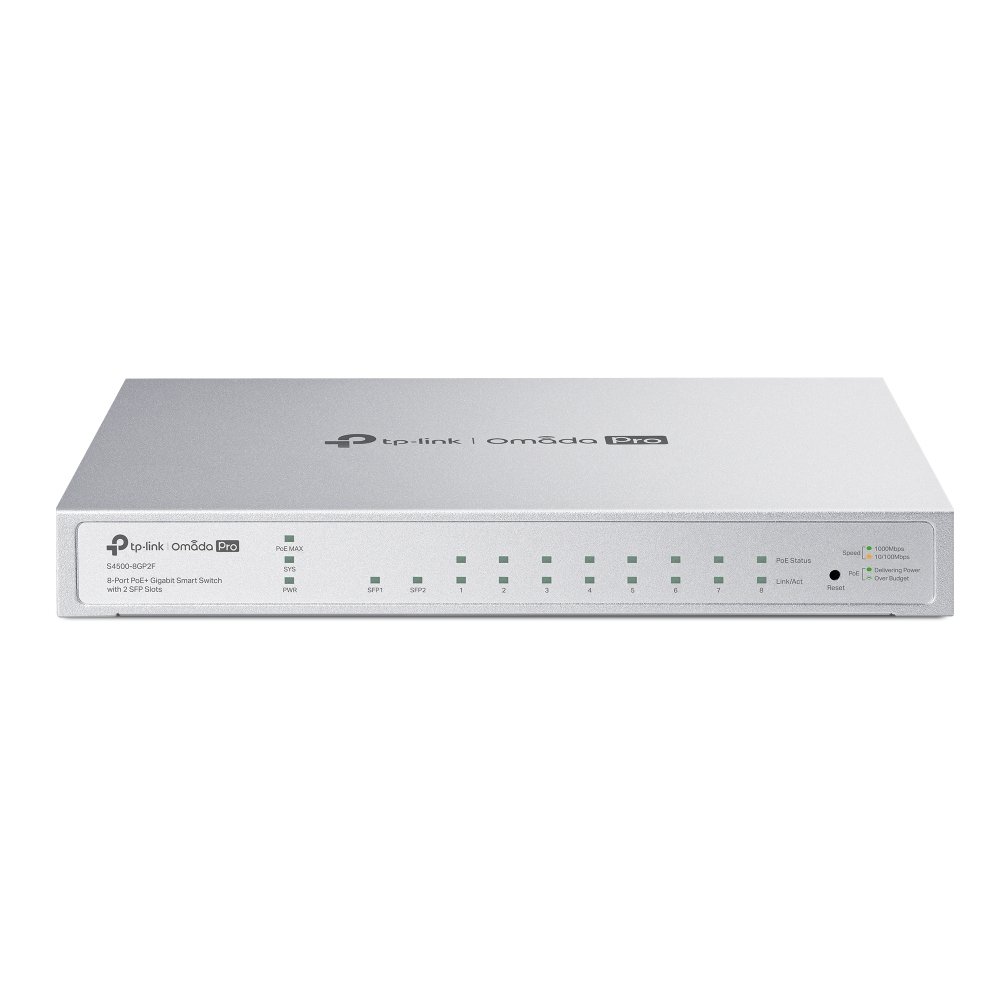 TP-Link Omada Pro 8-Port PoE+ Gigabit Smart Switch with 2 SFP Slots S4500-8GP2F