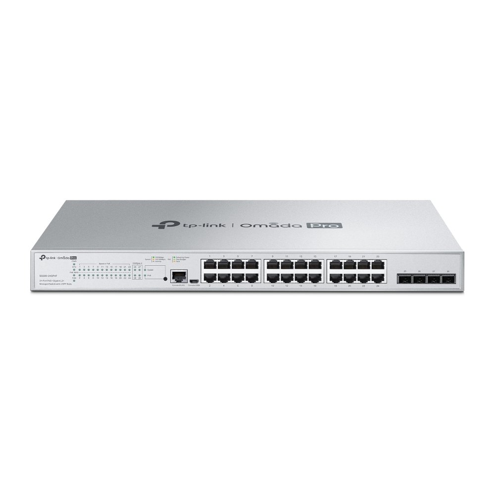 TP-Link Omada Pro 24-Port PoE+ Gigabit L2+ Managed Switch with 4 SFP Slots S5500-24GP4F