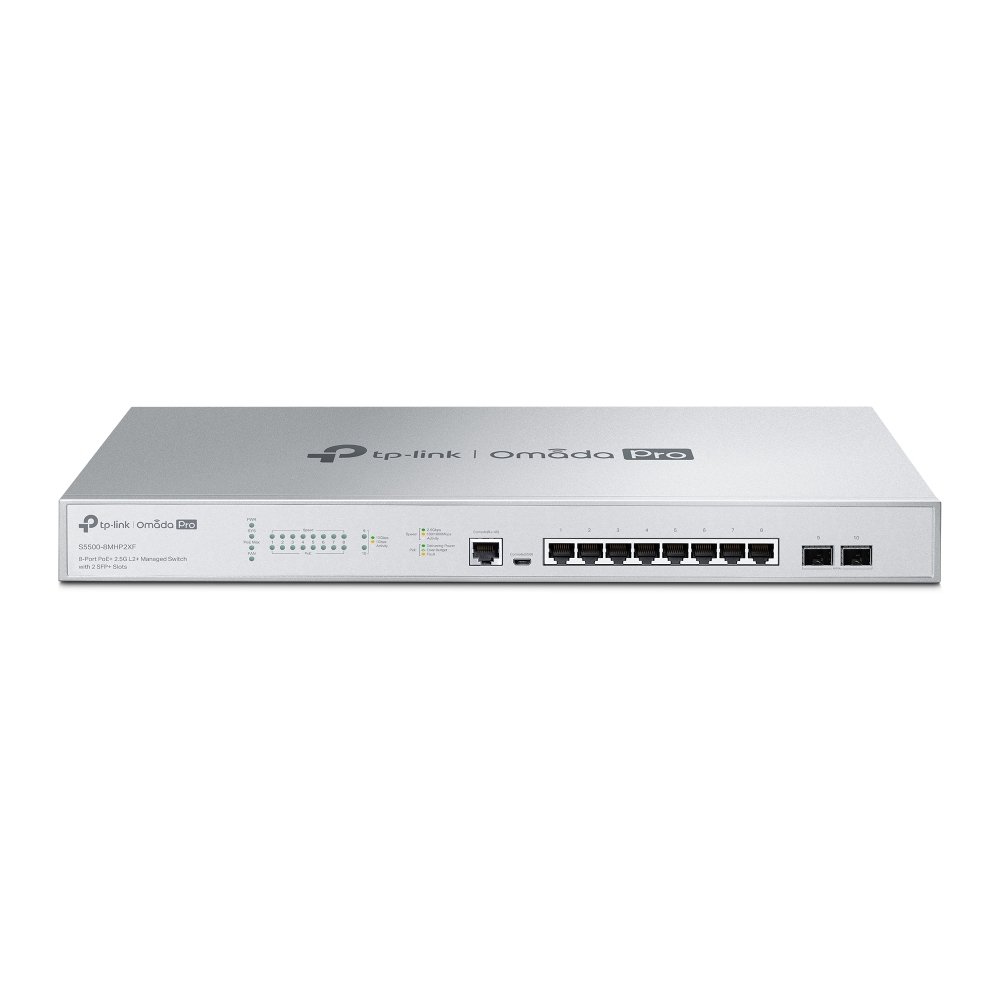 TP-Link Omada Pro 8-Port PoE+ 2.5G L2+ Managed Switch with 2 SFP+ Slots S5500-8MHP2XF