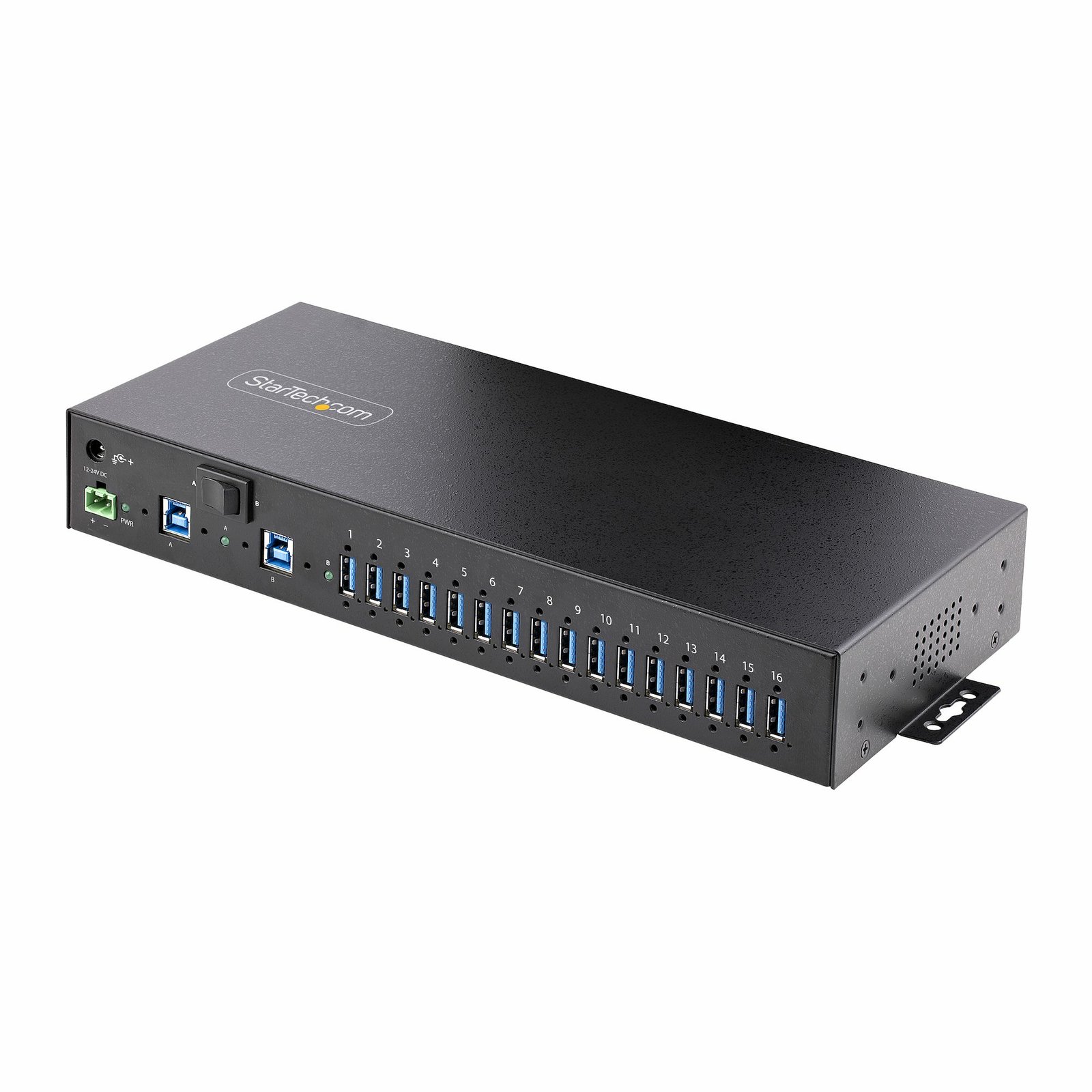 StarTech.com 16-Port Industrial USB 5Gbps Hub with Power Adapter, Metal Enclosure, Mountable, ESD S5G16AINDS-USB-A-HUB
