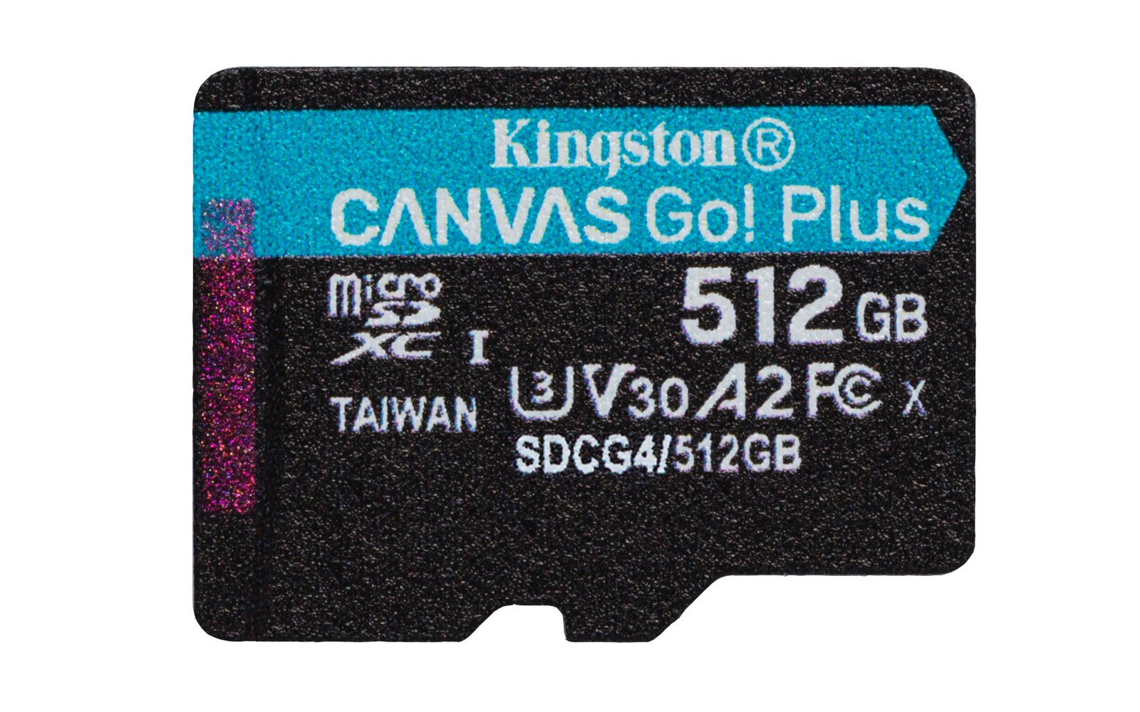 Kingston Technology 512GB microSDXC Canvas Go Plus Gen4 200R A2 U3 Single Pack w/o ADP SDCG4/512GBSP