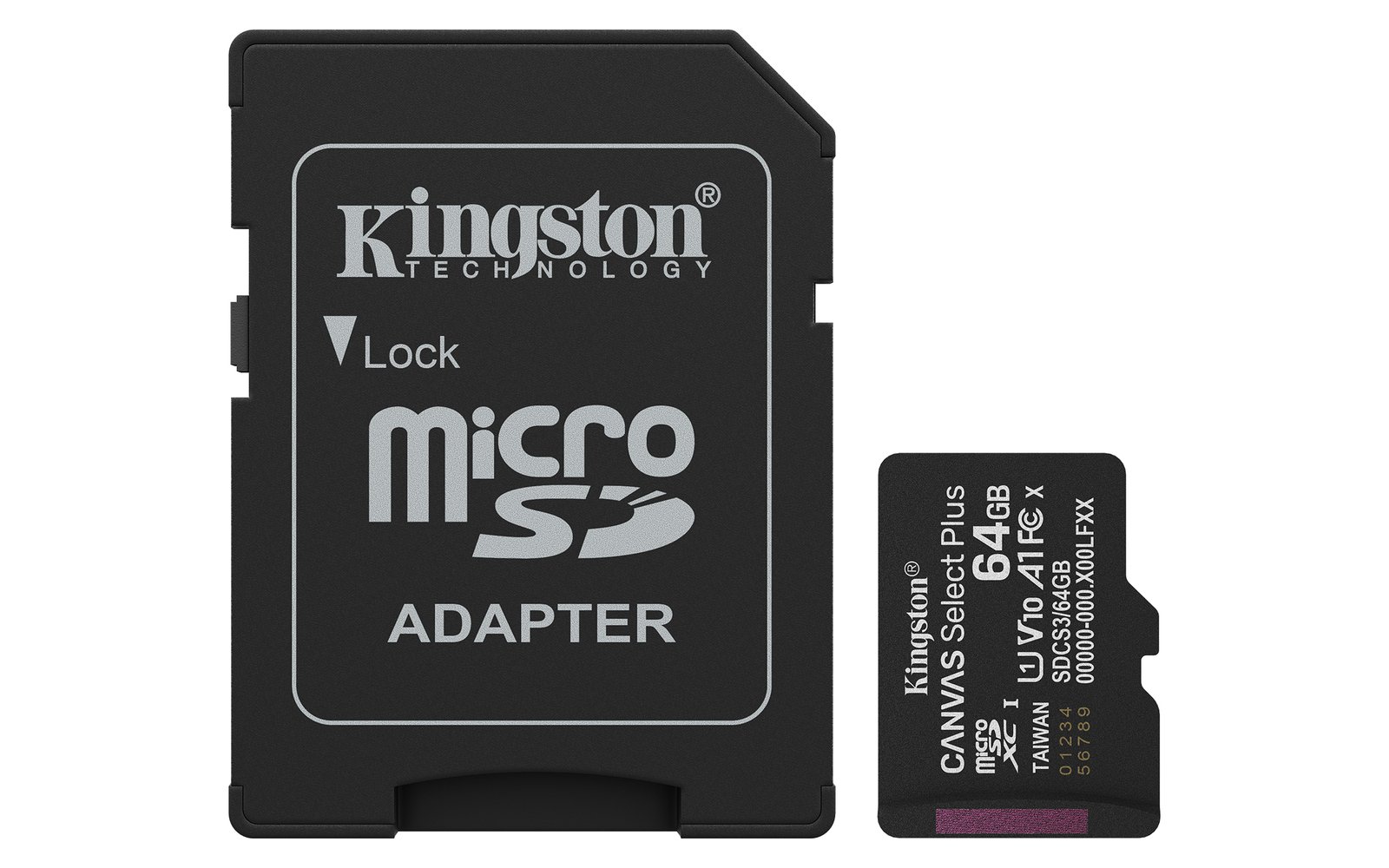 Kingston Technology 64GB microSDXC Canvas Select Plus Gen3 100MB/s A1 Card + Adapter SDCS3/64GB