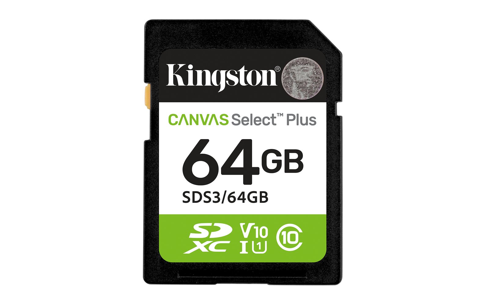 Kingston Technology 64GB SDXC Canvas Select Plus Gen3 100MB/s C10 UHS-I U1 V10 SDS3/64GB