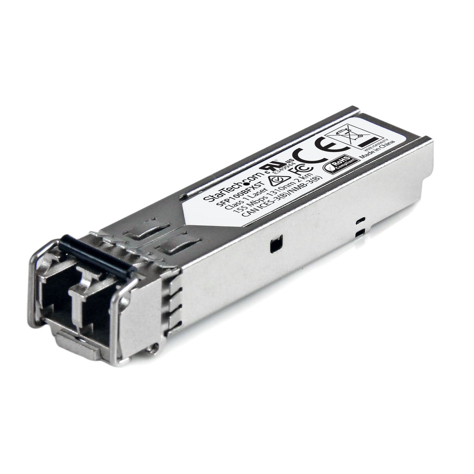 StarTech.com MSA Uncoded SFP Module - 100BASE-FX - 100MbE Multi Mode Fiber (MMF) Optic Transceiver SFP100BFXST