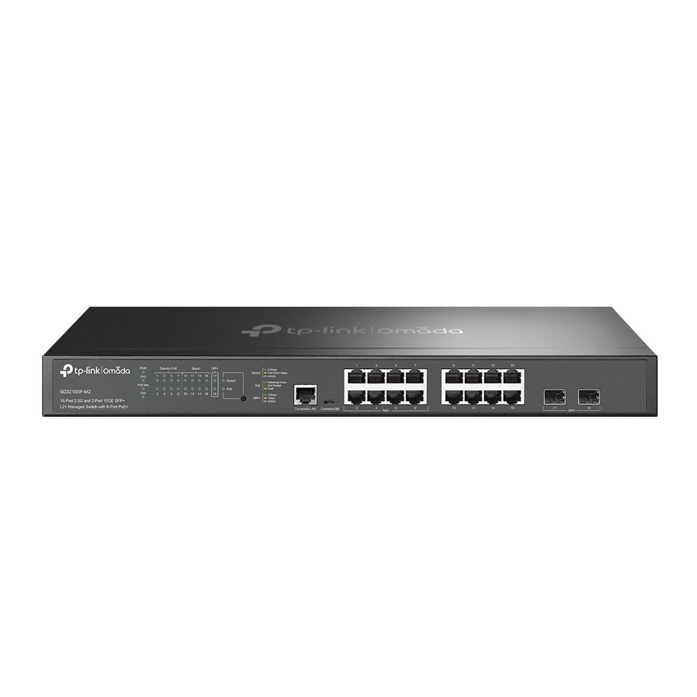 TP-Link Omada 16-Port 2.5G and 2-Port 10GE SFP+ L2+ Managed Switch with 8-Port PoE+ SG3218XP-M2