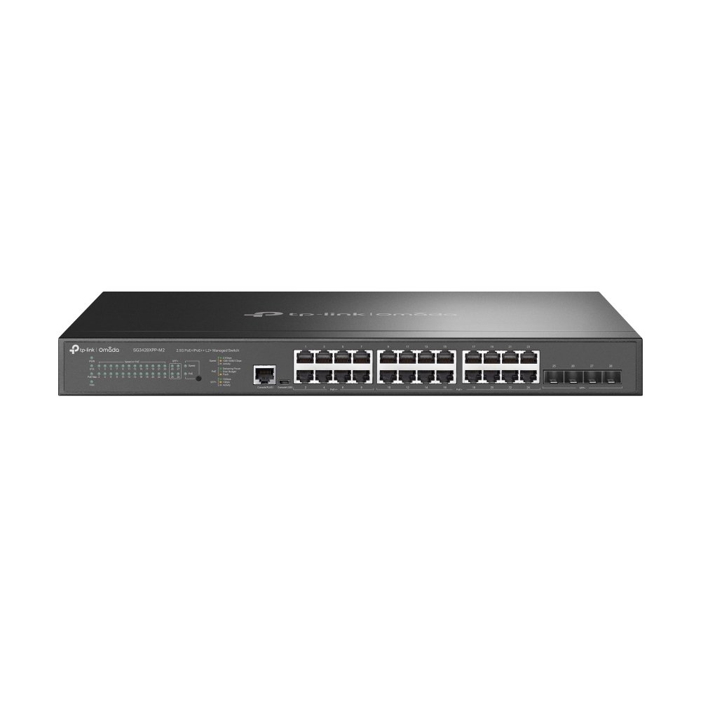TP-Link Omada 24-Port 2.5GBASE-T and 4-Port 10GE SFP+ L2+ Managed Switch with 16-Port PoE+ & 8-Port SG3428XPP-M2