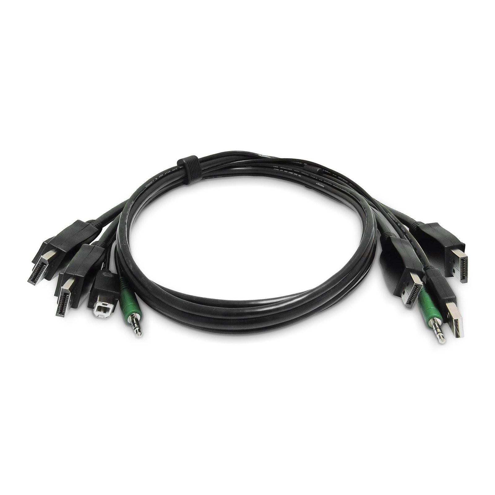 StarTech.com 6ft (1.8m) Dual-DisplayPort KVM Cable, 2x USB A to B, 3.5mm Audio, Universally SK2DPMMKVM06-TAA-2U