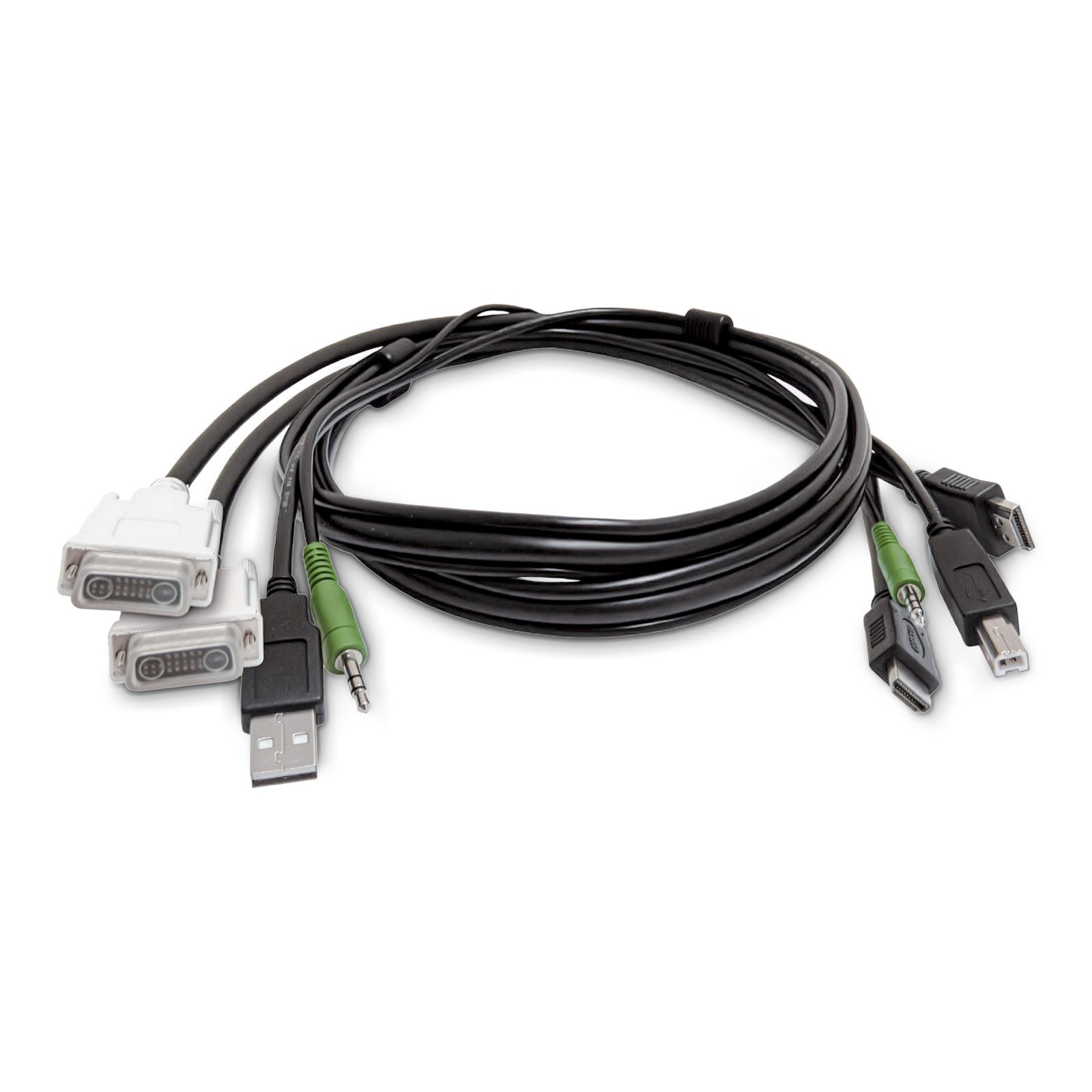 StarTech.com 6ft (1.8m) Dual-Display KVM Cable, 2x DVI to HDMI, USB 2.0, 3.5mm, Universal Combo for SK2DVI2HDMMKVM06-TAA