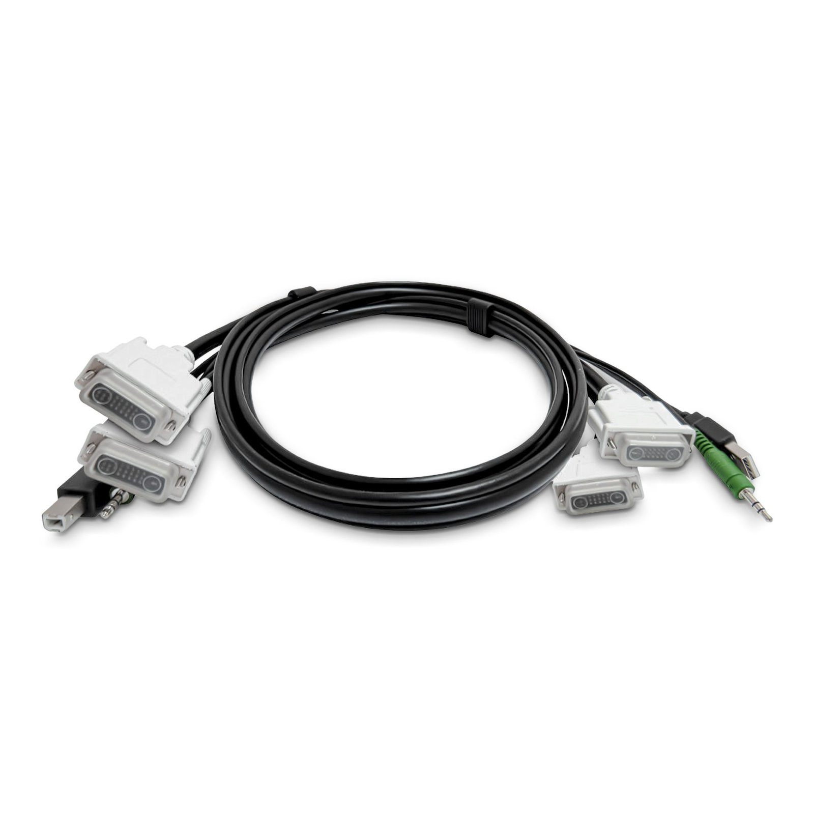 StarTech.com 10ft (3m) Dual-DVI KVM Cable, USB 2.0, 3.5mm Audio, Universally Compatible Combo for SK2DVMMKVM10-TAA