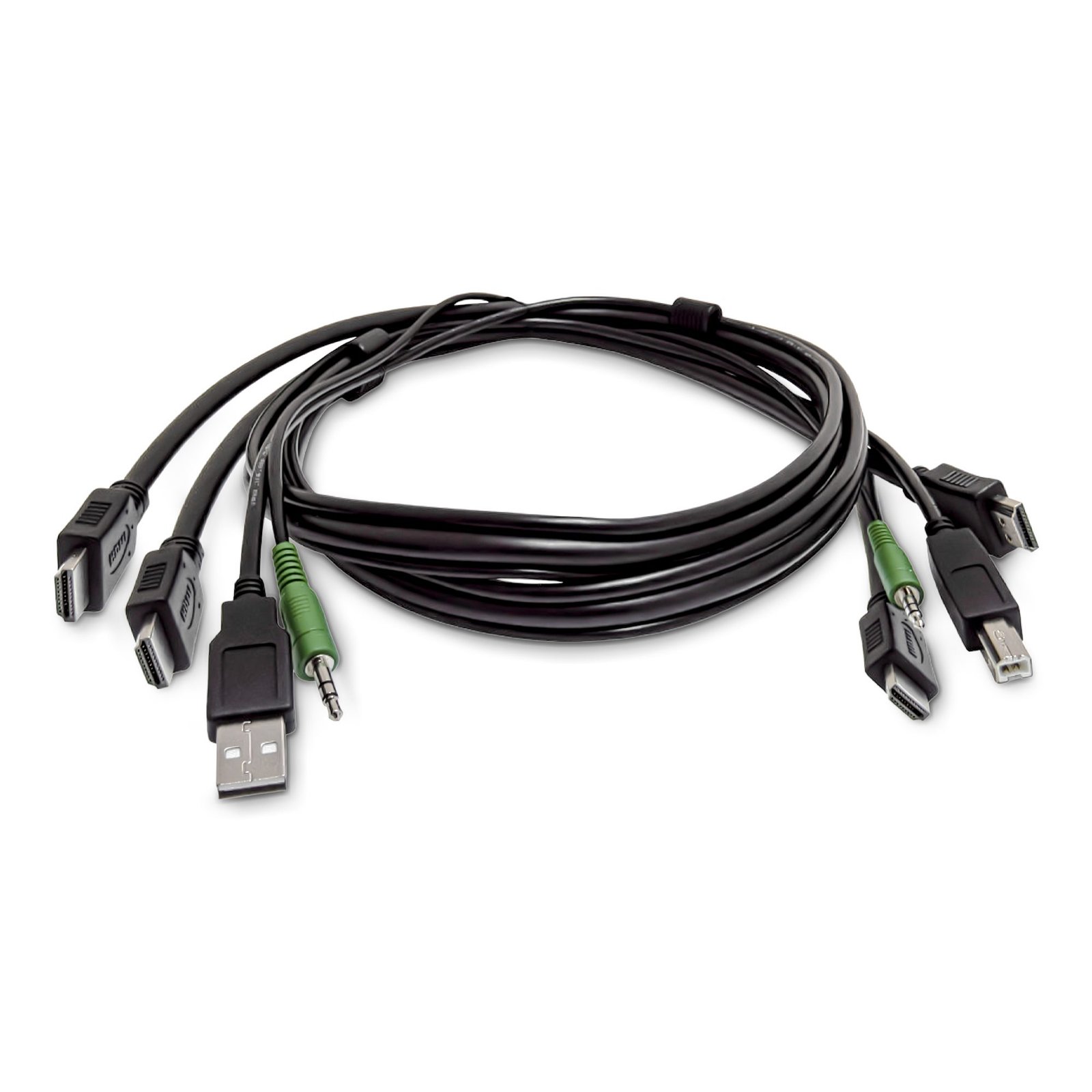 StarTech.com 6ft (1.8m) Dual-HDMI KVM Cable, USB 2.0, 3.5mm Audio, Universally Compatible Combo for SK2HDMMKVM06-TAA