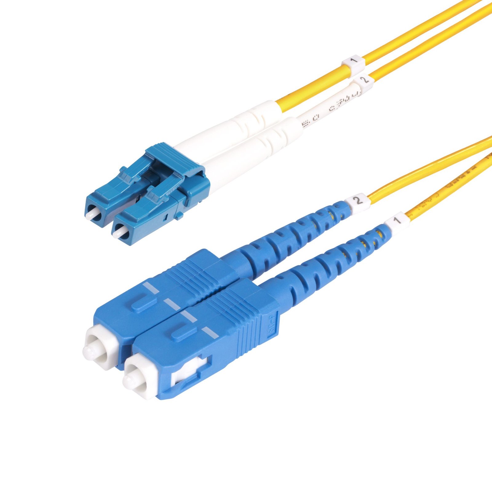 StarTech.com 30m (98.4ft) LC to SC (UPC) OS2 Single Mode Duplex Fiber Optic Cable, 9/125µm, 100G, SMLCSC-OS2-30M